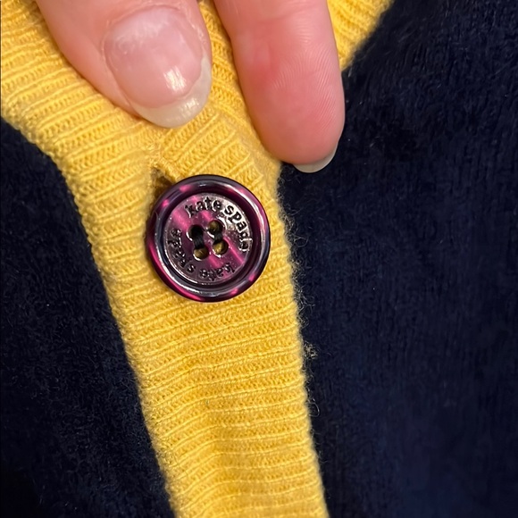 Kate Spade Navy and Yellow Women's Cardigan Sweater - Picture 5 of 5